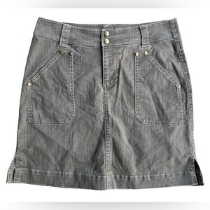 KUHL Adventure Womens Denim Skirt Olive Green Size 4 Outdoors Granola Neutral